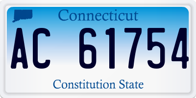 CT license plate AC61754