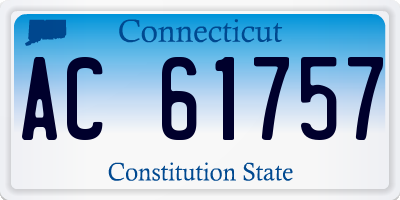 CT license plate AC61757