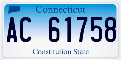 CT license plate AC61758