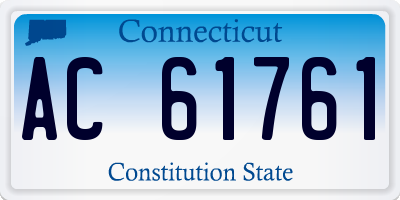 CT license plate AC61761