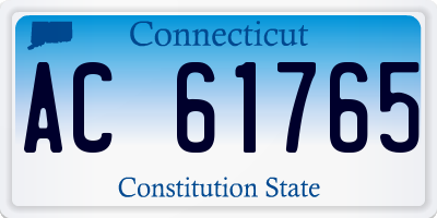 CT license plate AC61765