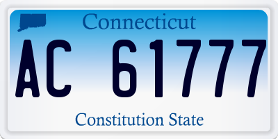 CT license plate AC61777