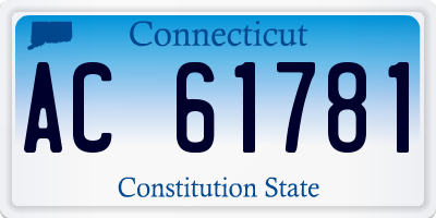 CT license plate AC61781