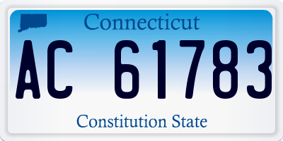 CT license plate AC61783