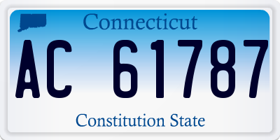 CT license plate AC61787