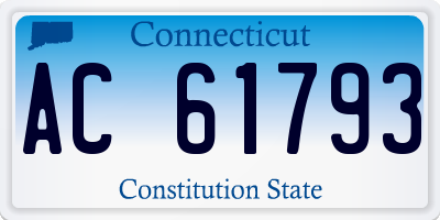 CT license plate AC61793