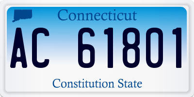 CT license plate AC61801