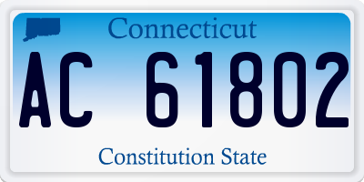 CT license plate AC61802