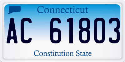 CT license plate AC61803