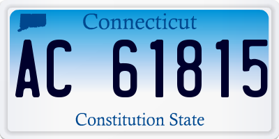 CT license plate AC61815