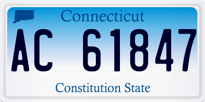 CT license plate AC61847