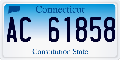 CT license plate AC61858
