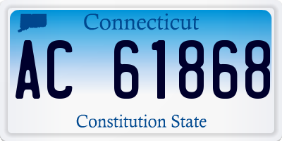 CT license plate AC61868