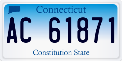 CT license plate AC61871