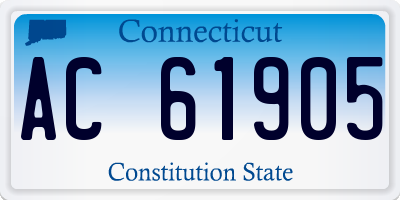 CT license plate AC61905