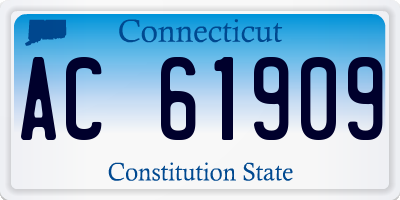CT license plate AC61909