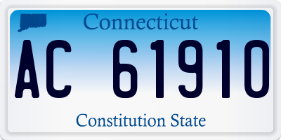 CT license plate AC61910