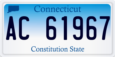 CT license plate AC61967