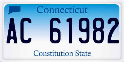 CT license plate AC61982