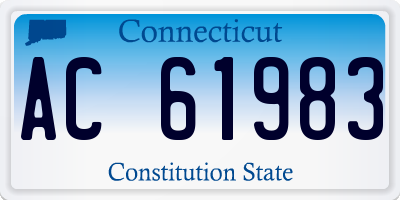 CT license plate AC61983