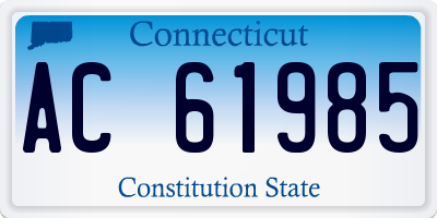 CT license plate AC61985