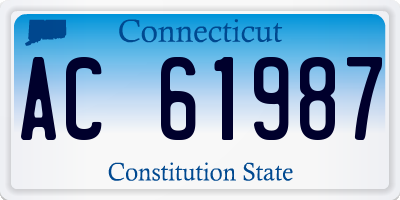 CT license plate AC61987