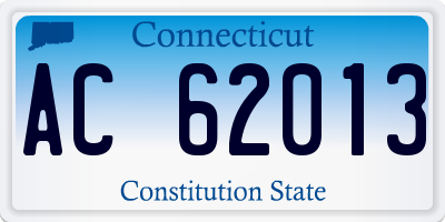 CT license plate AC62013