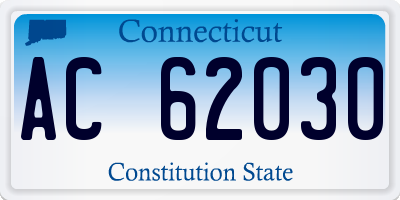 CT license plate AC62030