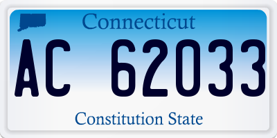 CT license plate AC62033