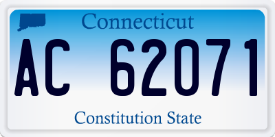 CT license plate AC62071
