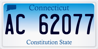 CT license plate AC62077