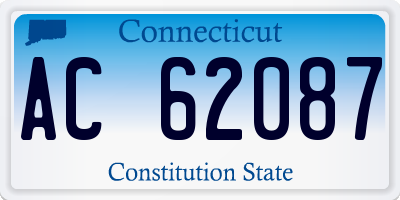 CT license plate AC62087