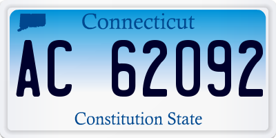 CT license plate AC62092