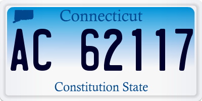 CT license plate AC62117