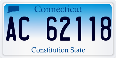 CT license plate AC62118