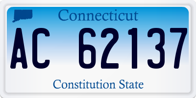 CT license plate AC62137