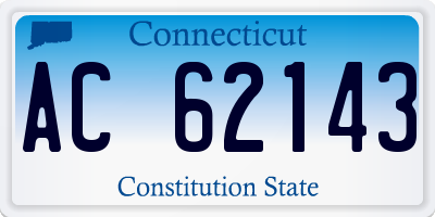 CT license plate AC62143