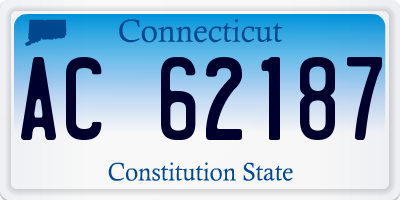CT license plate AC62187