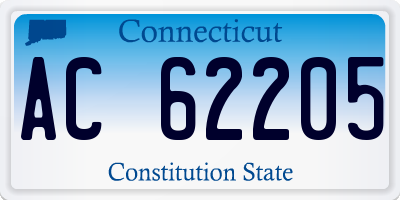 CT license plate AC62205