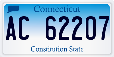CT license plate AC62207