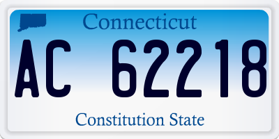 CT license plate AC62218