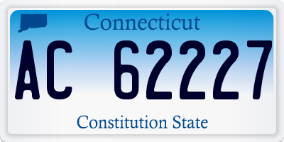 CT license plate AC62227