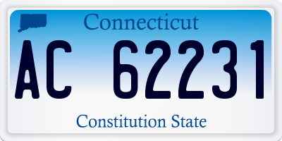 CT license plate AC62231