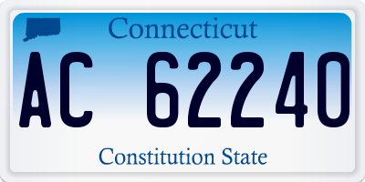 CT license plate AC62240