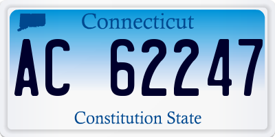 CT license plate AC62247