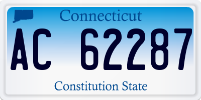 CT license plate AC62287