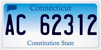 CT license plate AC62312