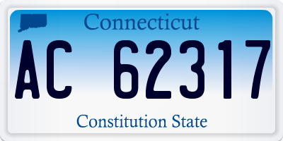 CT license plate AC62317