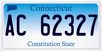 CT license plate AC62327