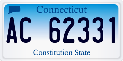 CT license plate AC62331